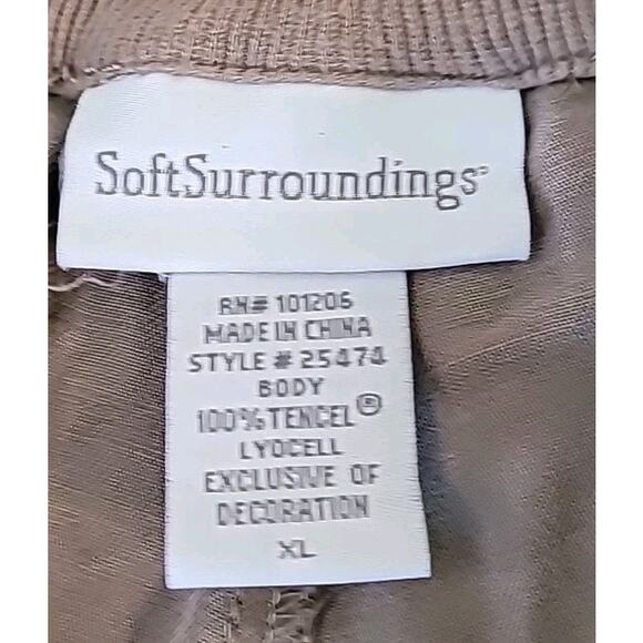 Soft Surroundings Weekender Cargo Pants XL Beige Boho Chic Relaxed Polished - Picture 3 of 8